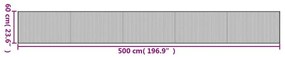 Χαλί Ορθογώνιο Γκρι 60 x 500 εκ. Μπαμπού - Γκρι