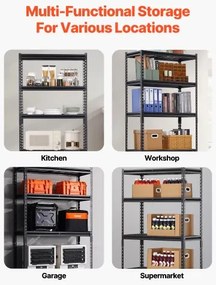 VEVOR Storage Shelves 5 Tier Adjustable Heavy Duty Garage Shelving Unit 2000 lbs