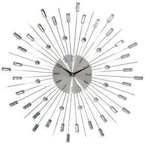 Ρολόι Τοίχου Με Διάφανους Κρυστάλλους Μέταλλο 49.5x49.5x4cm ANKOR