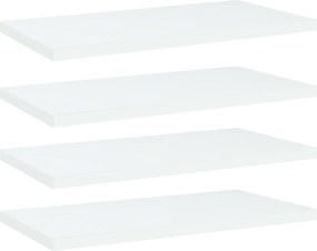 vidaXL Ράφια Βιβλιοθήκης 4 τεμ. Λευκά 40x20x1,5 εκ. από Επεξ.Ξύλο