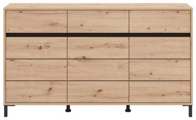 Μπουφές MARRON 157 3K3F3V Artisan oak - Μαύρο 157x40x90εκ. 157x40x90 εκ.