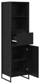 vidaXL Βιβλιοθήκη Μαύρη Οξυά 43 x 36 x 150.5 εκ Επεξεργασμένο ξύλο