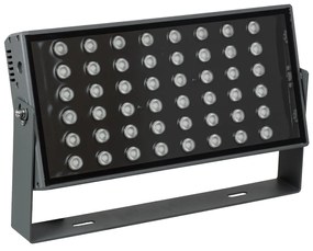 GloboStar FLOOD-ZANA 90559 Προβολέας Wall Washer για Φωτισμό Κτιρίων LED 100W 8500lm 30° DC 24V Αδιάβροχο IP65 Μ45.5 x Π28 x Υ10cm RGBW DMX512 - Γκρι Ανθρακί - 3 Years Warranty - 90559