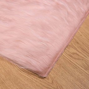 vidaXL Χαλί από τεχνητό πρόβειο δέρμα TAFALLA Ροζ 100 x 200 cm