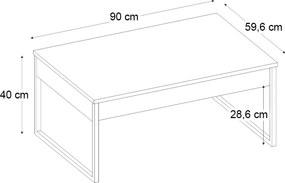 Τραπεζάκι σαλονιού Orontes Megapap χρώμα ανθρακί 90x59,6x40εκ.