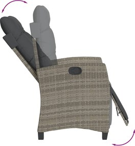 vidaXL Σετ Τραπεζαρίας Κήπου 5 τεμ. Γκρι Συνθ. Ρατάν με Μαξιλάρια