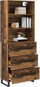 vidaXL Highboard με συρτάρι 2 pcs Παλιό ξύλο Επεξεργασμένο ξύλο
