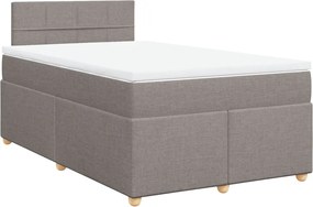 vidaXL Κρεβάτι Boxspring με Στρώμα Taupe 120x200 εκ. Υφασμάτινο