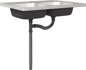 vidaXL Βάση νιπτήρα με αποθήκευση Lucca 2 pcs Λευκό Επεξεργασμένο ξύλο