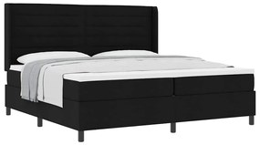 vidaXL Κρεβάτι με ελατήρια με στρώμα Μαύρο 200 x 200 cm ύφασμα