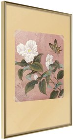 Αφίσα - Rhododendron and Butterfly - 20x30 - Χρυσό - Χωρίς πασπαρτού