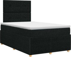 vidaXL Κρεβάτι box spring με στρώμα Μαύρο 120 x 200 cm Ύφασμα