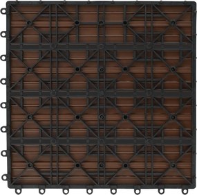 vidaXL Πλάκα Κατασκευής 11 pcs Καφέ 30 x 30 cm WPC