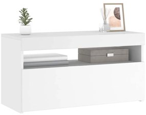 vidaXL Έπιπλο Τηλεόρασης με LED Λευκό 75 x 35 x 40 εκ.