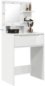 vidaXL Τραπέζια Ντυσίματος Κρεβατοκάμαρας Υψηλής γυαλάδας λευκό