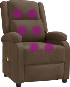 vidaXL Πολυθρόνα Μασάζ Καφέ Υφασμάτινη