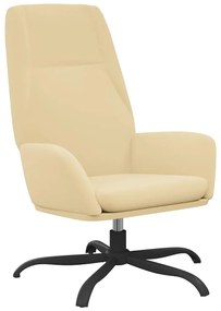 vidaXL Πολυθρόνα Relax Λευκό Κρεμ Βελούδινη