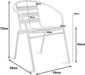 Πολυθρόνα Tade pakoworld μέταλλο σαμπανιζέ 54x58x73εκ