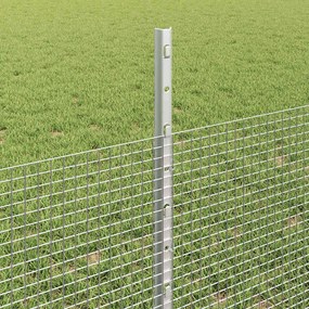vidaXL Συρματόπλεγμα με Στυλίς 25 x 0,5 m Γαλβανισμένος Χάλυβας Ασημί