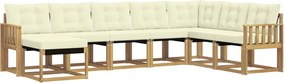 vidaXL Σειρά Καναπέ Εξωτερικού με μαξιλάρι 8 pcs Λευκό και Κρεμ