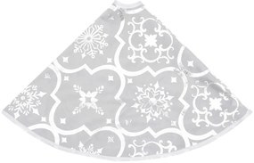 vidaXL Ποδιά Πολυτελείας Χριστουγ. Δέντρου Λευκή Κάλτσα 122εκ Υφασμ.