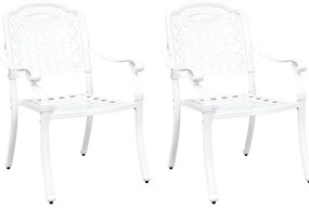 vidaXL Καρέκλα Κήπου 2 pcs Λευκό 55 x 56.5 x 91εκ Αλουμίνιο