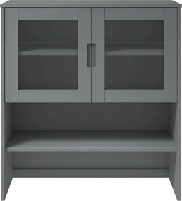 vidaXL Πάνω Μέρος Ντουλαπιού MOLDE Γκρι 90x35x100 εκ. Μασίφ Πεύκο