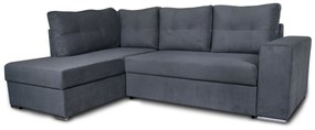 Athens Γωνιακός καναπές κρεβάτι με αποθηκευτικό χώρο 246x174x96εκ. Γκρι Αριστερή γωνία