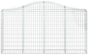 vidaXL Συρματοκιβώτια Τοξωτά 6 τεμ. 200x30x100/120 εκ. Γαλβαν. Ατσάλι