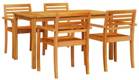 vidaXL Σέτ φαγητού για κήπο 5 pcs Καφέ Μασίφ ξύλο ακακίας