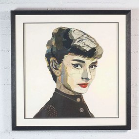 Πίνακας Κολάζ Audrey Hepburn 3600-5 75x75cm Multi Supergreens Τετράγωνοι Mdf