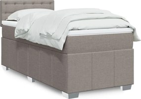 vidaXL Κρεβάτι Boxspring με Στρώμα Taupe 100 x 200 εκ. Υφασμάτινο