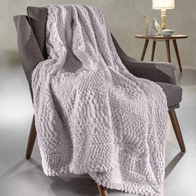 Ριχτάρι Καναπέ Διθέσιου Γούνινο (170x250) + Γούνινη Διακοσμητική Μαξιλαροθήκη Guy Laroche Crusty Melange