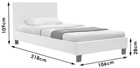 Κρεβάτι Nevil μονό 100x200 με ύφασμα χρώμα ανθρακί 106x218x109 εκ.