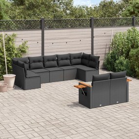 vidaXL Patio Sofa Set 9-θέσια Black