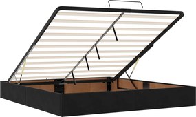 vidaXL Κρεβάτι Ottoman με στρώμα Μαύρο 180 x 200 cm Βελούδο