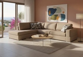 Γωνιακός καναπές Must-Δεξιά-275φ 210β-Μπεζ