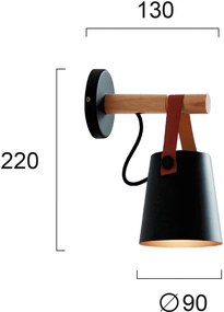 Απλίκα τοίχου Viokef Vetra-Μαύρο