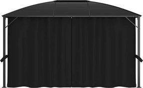 vidaXL Κιόσκι με Κουρτίνες Ανθρακί 400 x 300 x 265 εκ.