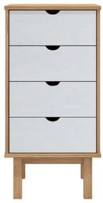 vidaXL Συρταριέρα OTTA Καφέ & Λευκό 46 x 39,5 x 90εκ Μασίφ Ξύλο Πεύκου