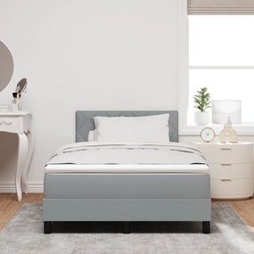 vidaXL Κρεβάτι Box Spring με Στρώμα & LED Ανοιχτό Γκρι 120x190 cm Ύφασμα
