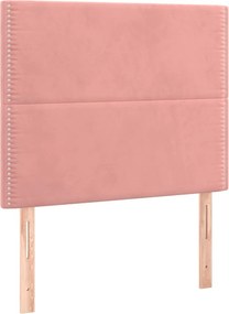 vidaXL Κρεβάτι Boxspring με Στρώμα Ροζ 100x200 εκ. Βελούδινο