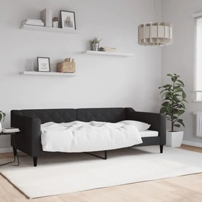 Καναπές Κρεβάτι Μαύρος 90 x 190 εκ. Υφασμάτινος - Μαύρο