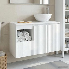 vidaXL Σετ Ντουλαπιών Μπάνιου 2 τμχ. Γυαλιστερό Λευκό