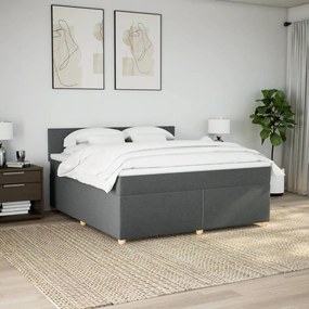 ΚΡΕΒΑΤΙ BOXSPRING ΜΕ ΣΤΡΩΜΑ ΣΚΟΥΡΟ ΓΚΡΙ 180X200 ΕΚ ΥΦΑΣΜΑΤΙΝ 3289053