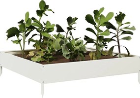 vidaXL Ζαρντινιέρα Υπερυψωμένη Λευκό 100x100x26 εκ. Ατσάλι