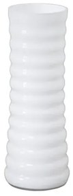 MarHome ΓΥΑΛΙΝΟ ΒΑΖΟ ΡΙΓΕ ΛΕΥΚΟ Υ30cm 15/ΚΙΒ  15-17831