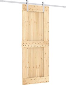 vidaXL Συρόμενη Πόρτα Φυσικό και Λευκό 80 x 210 cm