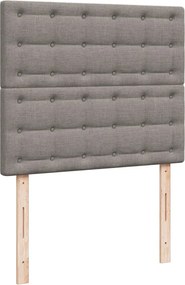 vidaXL Κρεβάτι Boxspring με Στρώμα Taupe 120x190 εκ. Υφασμάτινο