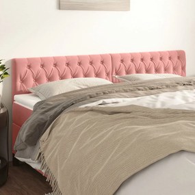 vidaXL Κεφαλάρια Ροζ Βελούδινα 200x7x78/88 εκ.